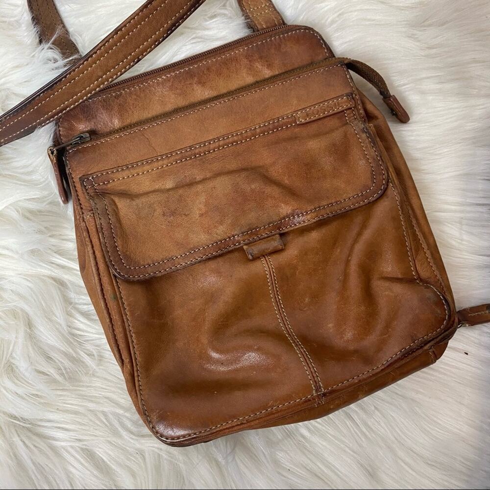 FOSSIL brown leather crossbody purse - Picture 2 of 16